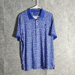 Polo Ralph Lauren Floral Polo Shirt Men XL Blue Classic Fit Print Casual Style